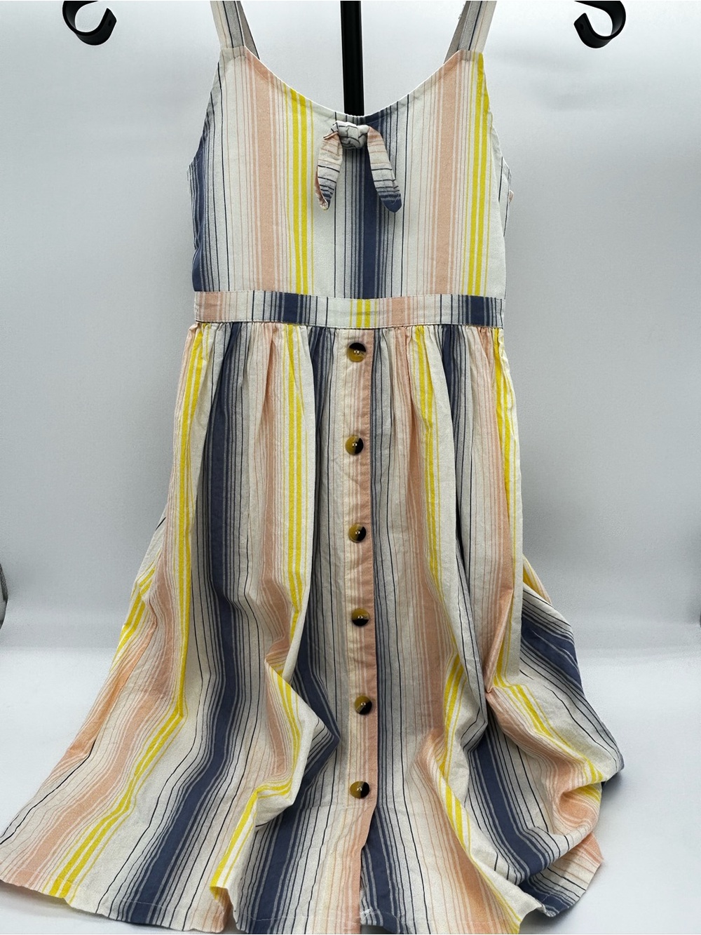Jessica Simpson Striped Tie-Front Sundress in Yellow, Blue & Pink Size S (7/8)
